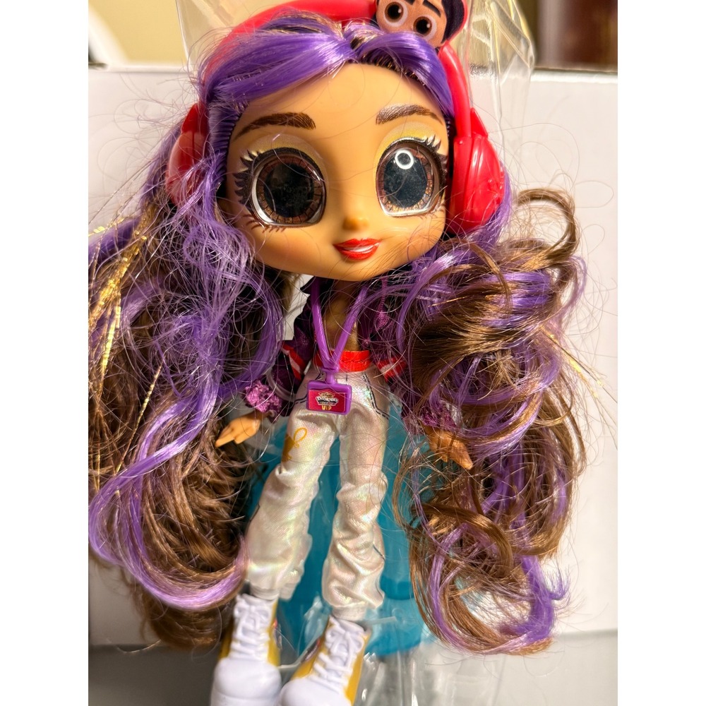 Hairdorables Hair Art Series Noah Doll Purple Brown Hair Streetwear with Stand